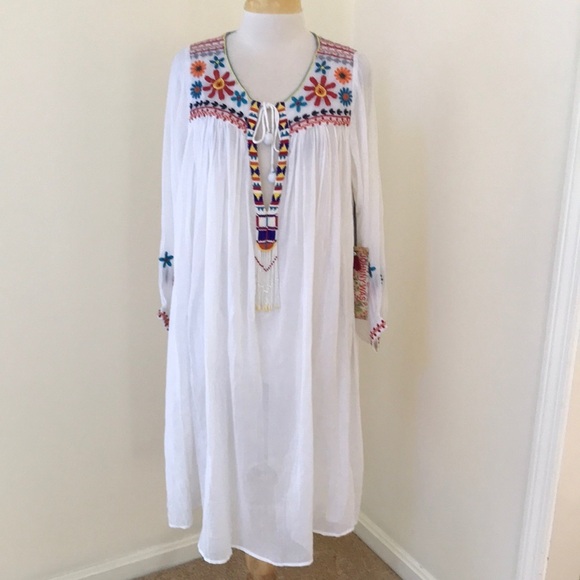 NWT! JOHNNY WAS was OS beaded aster tunic